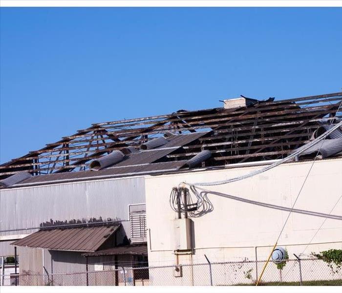 Commercial building destroyed by hurricane winds